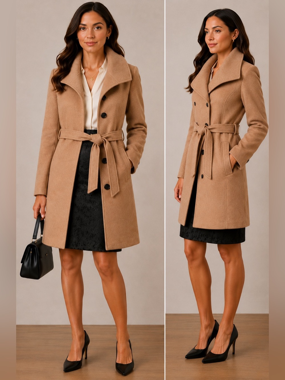 Ann Taylor Camel Trench Coat with Belt